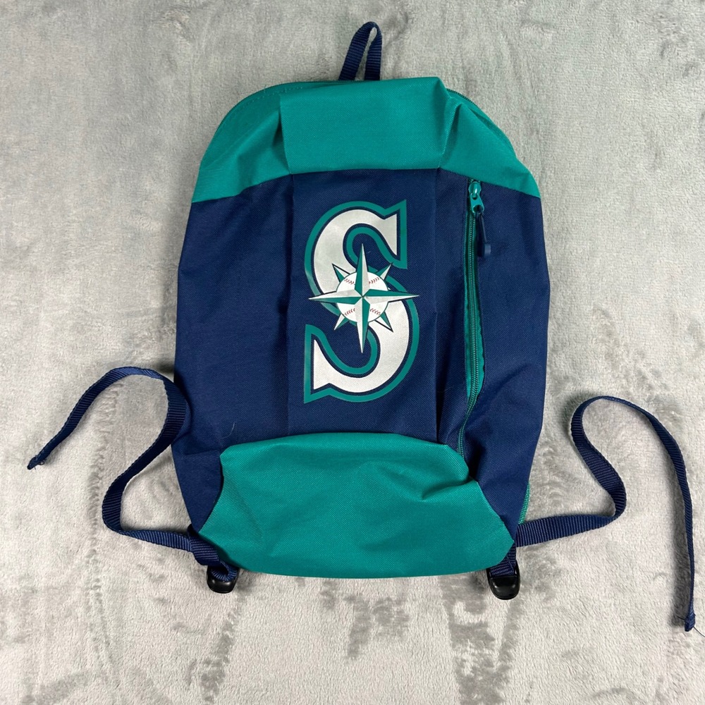 Seattle Mariners MLB Small Backpack Teal Navy Blue Compass Logo Fan Gear Bag